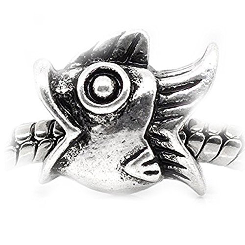 Fish Charm Spacer European Bead Compatible for Most European Snake Chain Bracelet