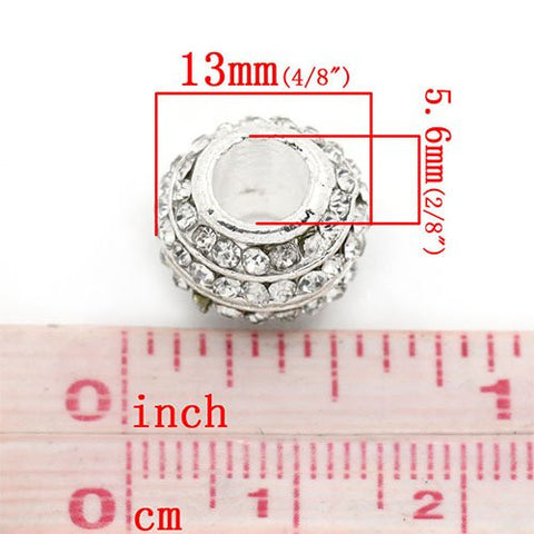 April Birthstone Bead Spacer for Snake Chain Charm Bracelet - Sexy Sparkles Fashion Jewelry - 2