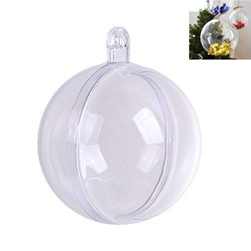 Sexy Sparkles DIY Round 1 5/8inch  Bath Bomb Mold Christmas Fillable Ball Home Decoration, Clear (6-Pack)