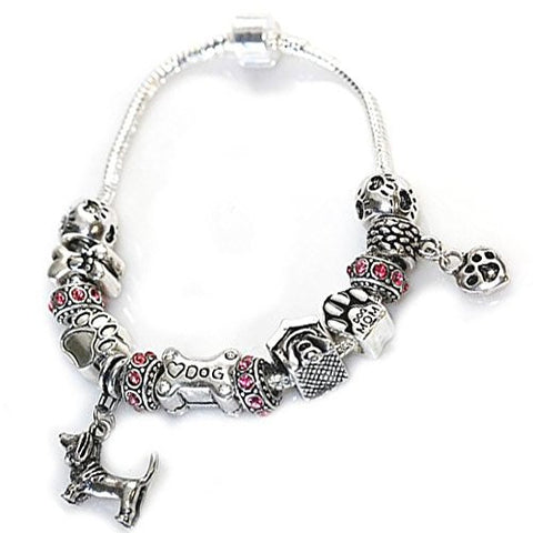 8.5" Dog Lovers Snake Chain Charm Bracelet with Charms - Sexy Sparkles Fashion Jewelry - 1