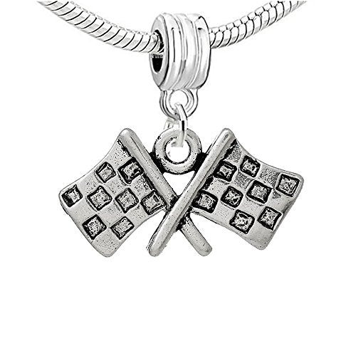Race Flags Bead Compatible for Most European Snake Chain Bracelet - Sexy Sparkles Fashion Jewelry