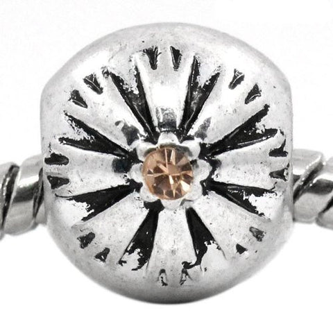 Flower Pattern Bead Spacer for Snake Chain Bracelets (Topaz) - Sexy Sparkles Fashion Jewelry - 4