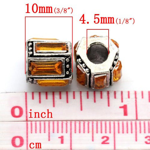 November Topaz Birthstone round Spacer Bead Charm for european snake chain charm Bracelet - Sexy Sparkles Fashion Jewelry - 3