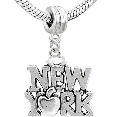 New York Bead Charm Spacer for Snake Chain Charm Bracelet - Sexy Sparkles Fashion Jewelry - 1