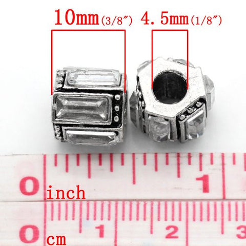 April Clear Birthstone Spacer Bead Charm for european snake chain charm Bracelet - Sexy Sparkles Fashion Jewelry - 3