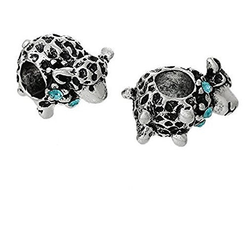 Sheep Animal W/ Skyblue Crystal For European Charm Bead For Snake Chain Bracelet - Sexy Sparkles Fashion Jewelry - 1