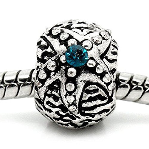 Starfish with Blue Rhinestones on Charm European Bead Compatible for Most European Snake Chain Bracelet - Sexy Sparkles Fashion Jewelry - 1