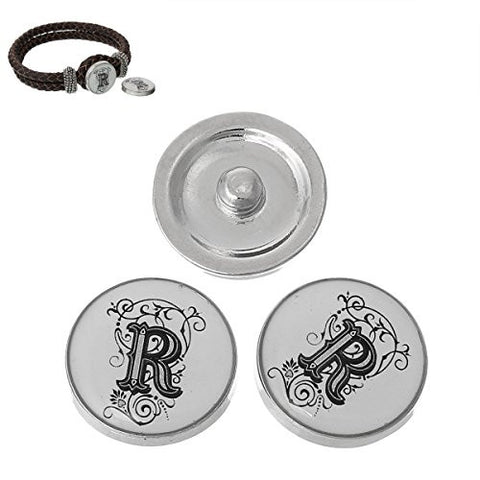 Alphabet Letter R Chunk Snap Button Pendant Fits Snaps Chunk Bracelet - Sexy Sparkles Fashion Jewelry - 3