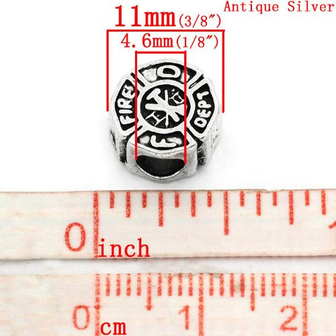 Fireman's Badge Charm European Bead Compatible for Most European Snake Chain Bracelet - Sexy Sparkles Fashion Jewelry - 2