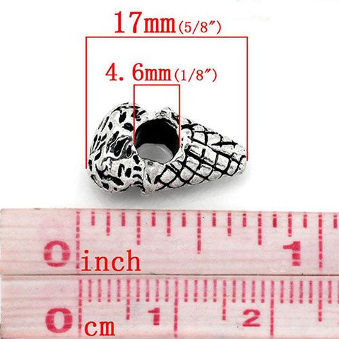 Ice Cream Cone Bead Spacer for Snake Chain Charm Bracelet - Sexy Sparkles Fashion Jewelry - 2