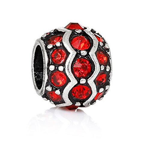Red European Bead Compatible for Most European Snake Chain Charm Bracelet - Sexy Sparkles Fashion Jewelry - 1