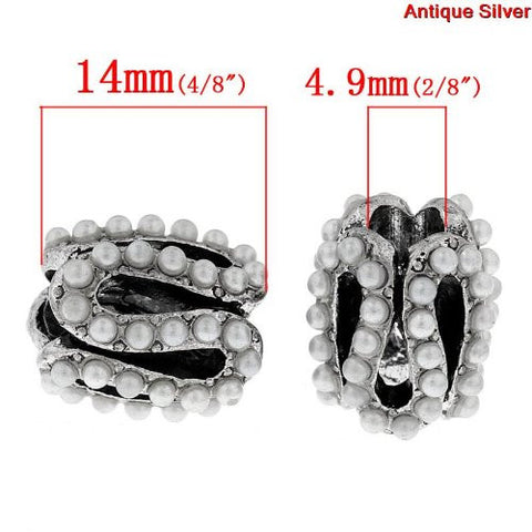 S Pattern Charm Bead with White Acrylic Balls For Snake Chain Bracelet - Sexy Sparkles Fashion Jewelry - 3