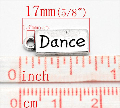 Dance Rectangle Bracelet Necklace Charm Pendant - Sexy Sparkles Fashion Jewelry - 3
