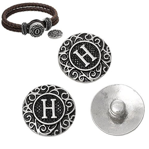 Alphabet Letter H Chunk Snap Button or Pendant Fits Snaps Chunk Bracelet - Sexy Sparkles Fashion Jewelry - 2