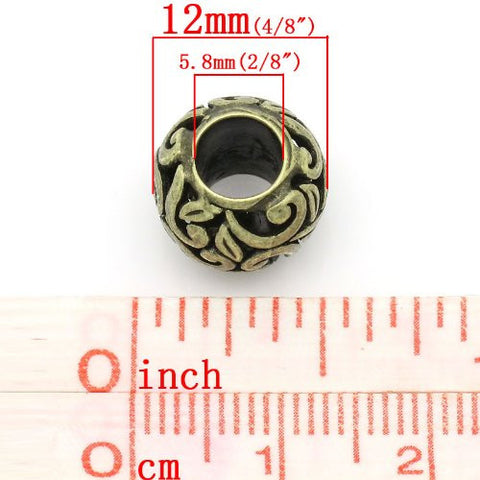 Bronze Flower Spacer European Bead Compatible for Most European Snake Chain Bracelets - Sexy Sparkles Fashion Jewelry - 3