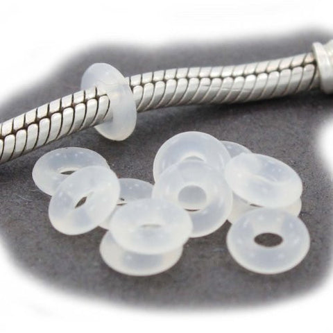 Ten Silver Tone Clip Lock Bead Charms with Rubber Stopper O-rings - Sexy Sparkles Fashion Jewelry - 3