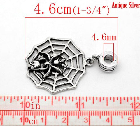 Halloween Spider on Web European Bead Compatible for Most European Snake Chain Bracelet - Sexy Sparkles Fashion Jewelry - 2