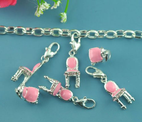 Princess Chair Clip on Charm Pendant for European Charm Jewelry w/ Lobster Clasp - Sexy Sparkles Fashion Jewelry - 4