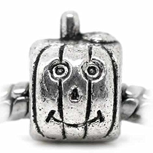 Halloween Smiley Face Pumpkin Charm Bead Spacers For Snake Chain Charm Bracelet - Sexy Sparkles Fashion Jewelry - 1