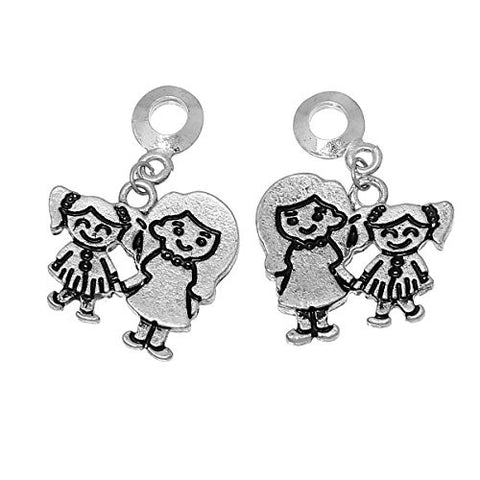 Mother Daughter Charm Dangle European Bead Compatible for Most European Snake Chain Bracelet - Sexy Sparkles Fashion Jewelry - 2