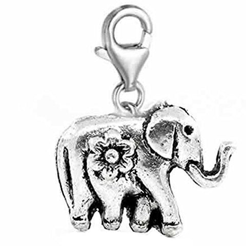 Clip on Circus Elephant Charm Dangle Pendant for European Clip on Charm Jewelry w/ Lobster Clasp - Sexy Sparkles Fashion Jewelry - 1
