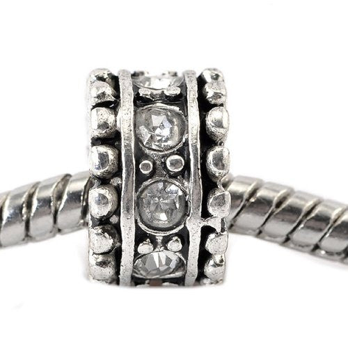 Diamond Clear  CrystalsEuropean Bead Compatible for Most European Snake Chain Charm Bracelet - Sexy Sparkles Fashion Jewelry - 1