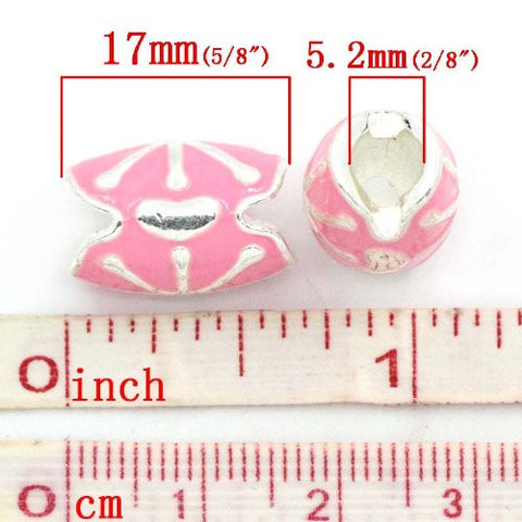 Pink Enamel Sea Shell Clam Charm European Bead Compatible for Most European Snake Chain Bracelet - Sexy Sparkles Fashion Jewelry - 3