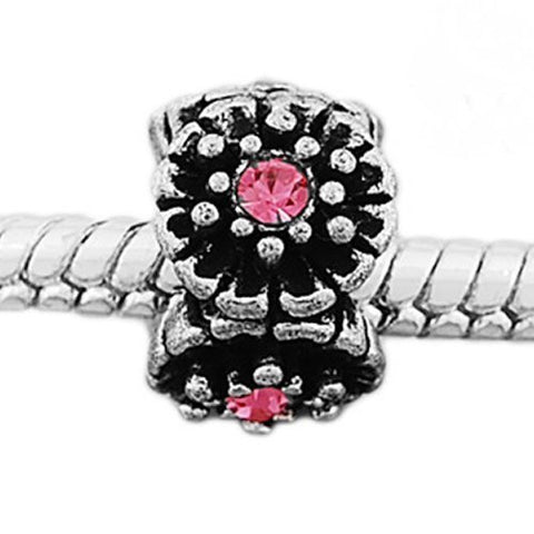 Hot Pink  Crystals European Bead Compatible for Most European Snake Chain Bracelet - Sexy Sparkles Fashion Jewelry - 2