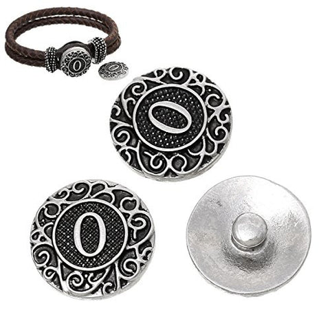 Alphabet Letter O Chunk Snap Button Pendant Fits Snaps Chunk Bracelet - Sexy Sparkles Fashion Jewelry - 2
