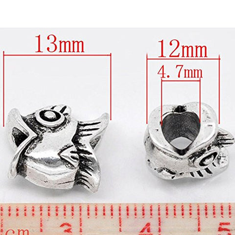 Fish Charm Spacer European Bead Compatible for Most European Snake Chain Bracelet - Sexy Sparkles Fashion Jewelry - 2