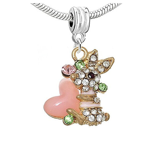 Rabbit Charm with Crystals for Snake Chain Charm Bracelet