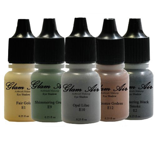 The Glow Collection 5 Shades of Glam Air Airbrush Makeup Water-based Formula Last Over 18 Hours (For All Skin Types)E1,E2,E9,E10,E12 - Sexy Sparkles Fashion Jewelry - 1