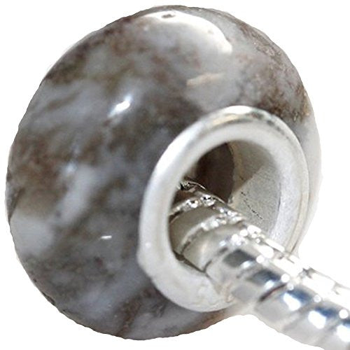 Tree Agate Stone European Bead Compatible for Most European Snake Chain Bracelet