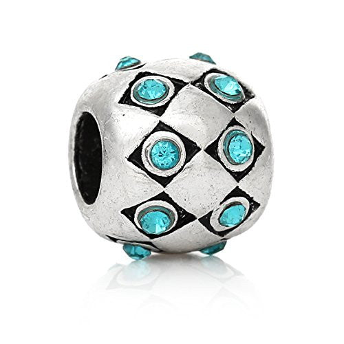 Birthday Month Charms W/ Round  Crystals Bead  (December) - Sexy Sparkles Fashion Jewelry - 1