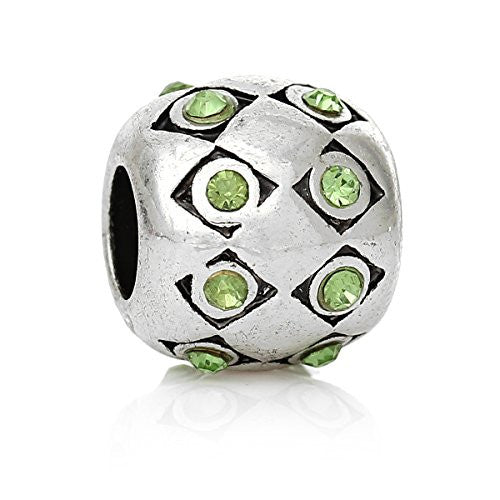Birthday Month Charms W/ Round  Crystals Bead  (August) - Sexy Sparkles Fashion Jewelry - 1