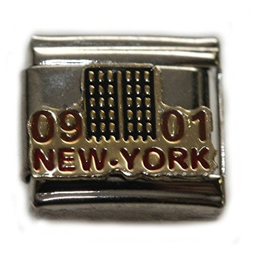 New York Twin Towers Italian Link Bracelet Charm
