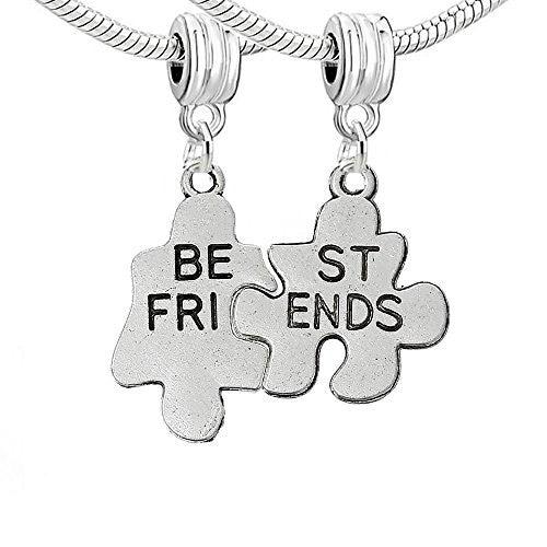 Puzzle Best Friends Carved Bead Compatible for Most European Snake Chain Bracelet - Sexy Sparkles Fashion Jewelry