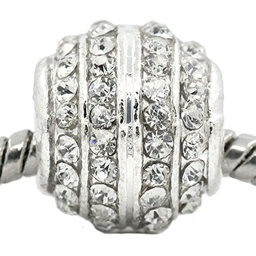 April Birthstone Bead Spacer for Snake Chain Charm Bracelet - Sexy Sparkles Fashion Jewelry - 1