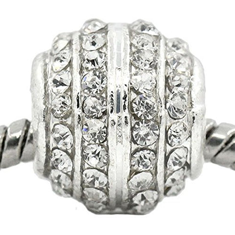 April Birthstone Bead Spacer for Snake Chain Charm Bracelet - Sexy Sparkles Fashion Jewelry - 1