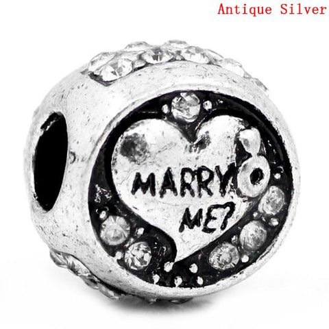 Marry Me? Charm European Bead Compatible for Most European Snake Chain Bracelet - Sexy Sparkles Fashion Jewelry - 3