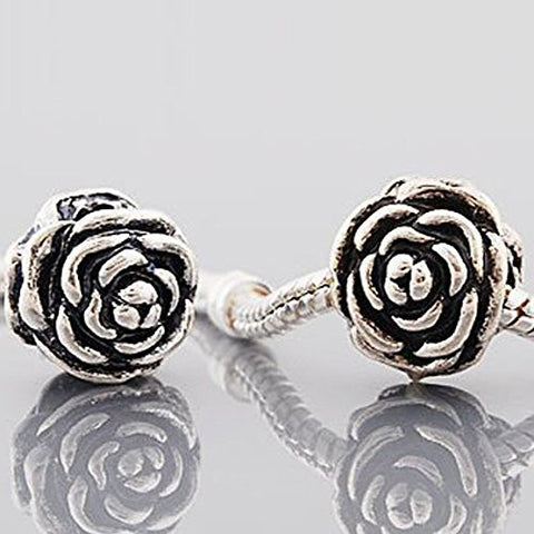 Silver Tone Cut out flower Design Charm European Bead Compatible for Most European Snake Chain Bracelet - Sexy Sparkles Fashion Jewelry - 2