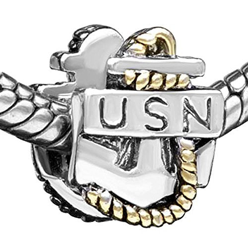 USN United States Navy Charm Bead - Sexy Sparkles Fashion Jewelry - 1