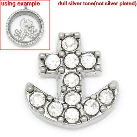 Anchor Floating Charm For Glass Living Memory Lockets - Sexy Sparkles Fashion Jewelry - 2