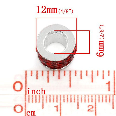 Red Sparkly Charm w/ Rhinestones for Snake Chain Charm Bracelets - Sexy Sparkles Fashion Jewelry - 2