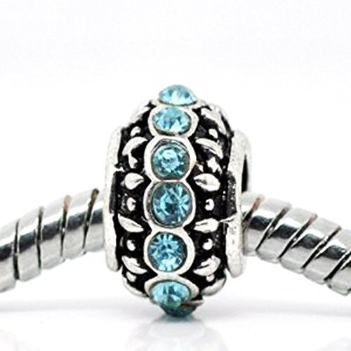 Turquoise  Rhinestone Charm Spacer Beads For Snake Chain Charm Bracelet - Sexy Sparkles Fashion Jewelry