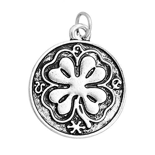 Round Flower Pattern Charm Pendant