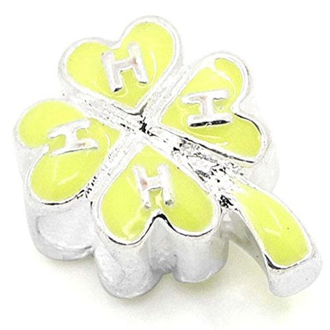 4 Leaf Clover Yellow Charm Beads For Snake Chain Charm Bracelet - Sexy Sparkles Fashion Jewelry - 1