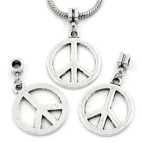 Peace Sign European Bead Compatible for Most European Snake Chain Bracelet - Sexy Sparkles Fashion Jewelry - 3