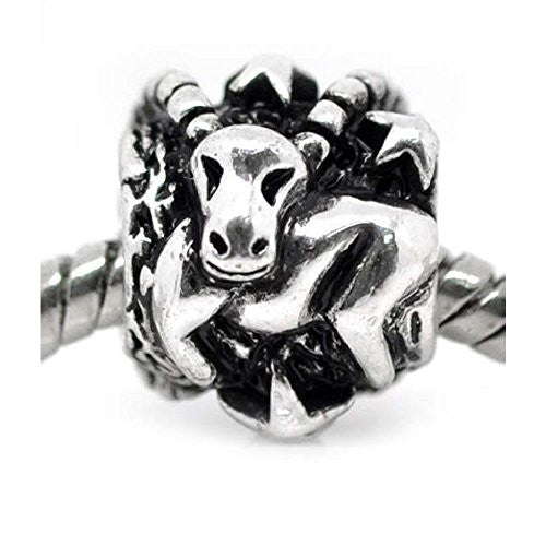 Aries Astrological Sign with Star European Bead Compatible for Most European Snake Chain Bracelet - Sexy Sparkles Fashion Jewelry - 1