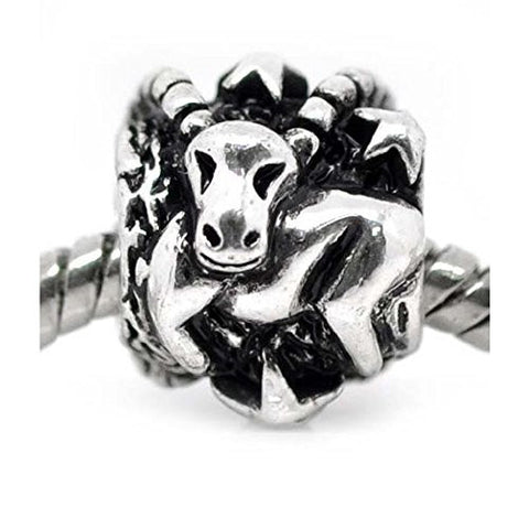 Aries Astrological Sign with Star European Bead Compatible for Most European Snake Chain Bracelet - Sexy Sparkles Fashion Jewelry - 1